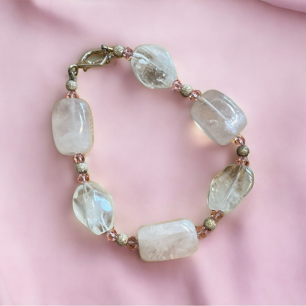 Soft Pink Quartz Stone Bracelet
